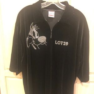 LOT29  LOONEY TOONS SYLVESTER MENS XL VELVET SHIRT